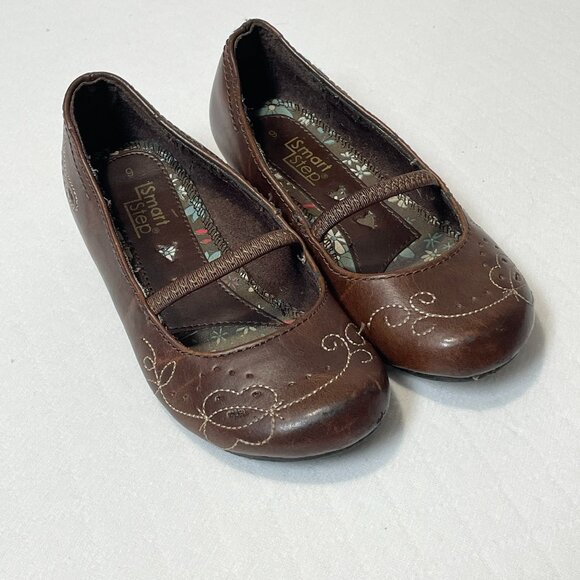 Smart Steps Girls Brown 90s Style Mary Jane Shoes Size 9‎ - Picture 1 of 6